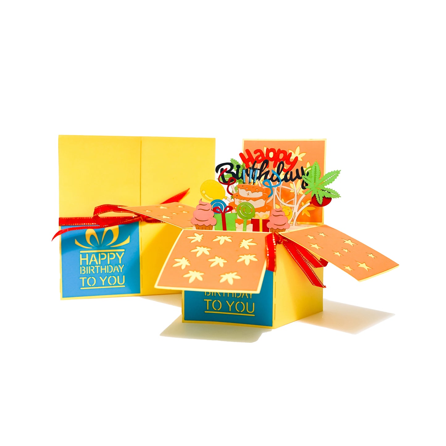 Pop Up and Pot Up Birthday Box 3D Greeting Card