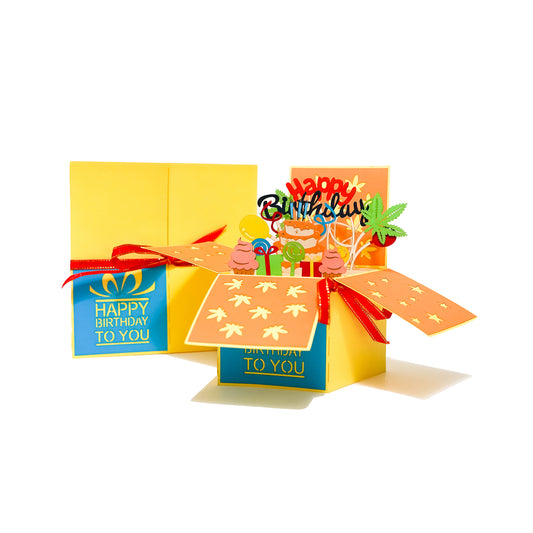 Pop Up and Pot Up Birthday Box 3D Greeting Card