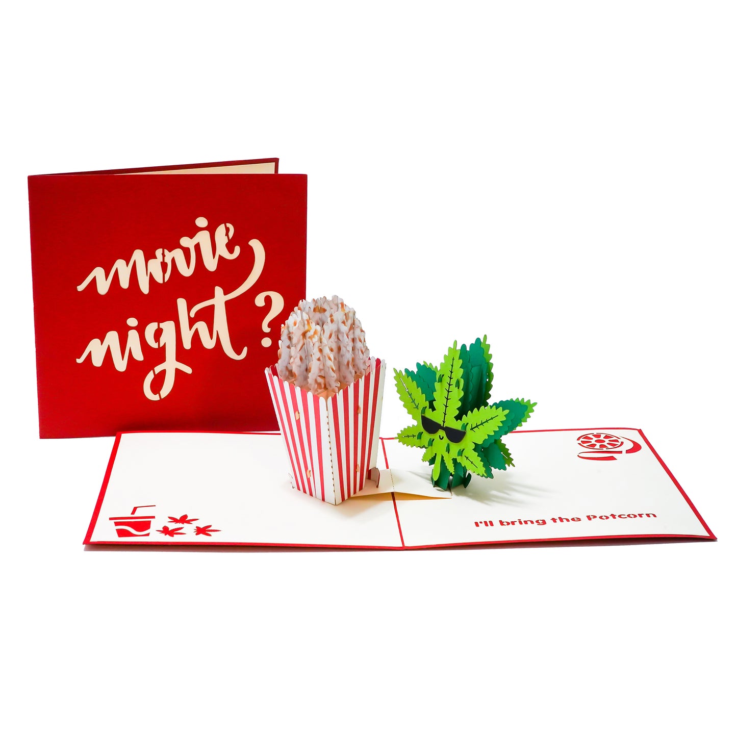 Movie Night 3D Greeting Card