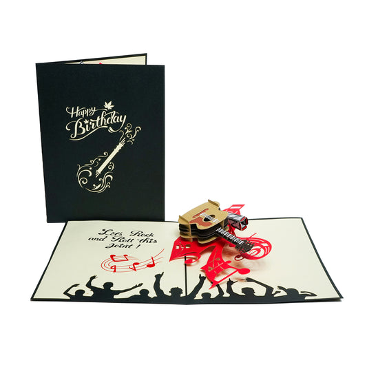 Rock and Roll 3D Greeting Card